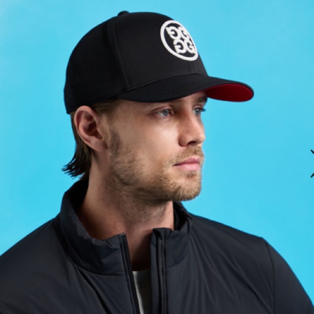 G/FORE Black chainstitch circle G’s Contrast Hat EUC